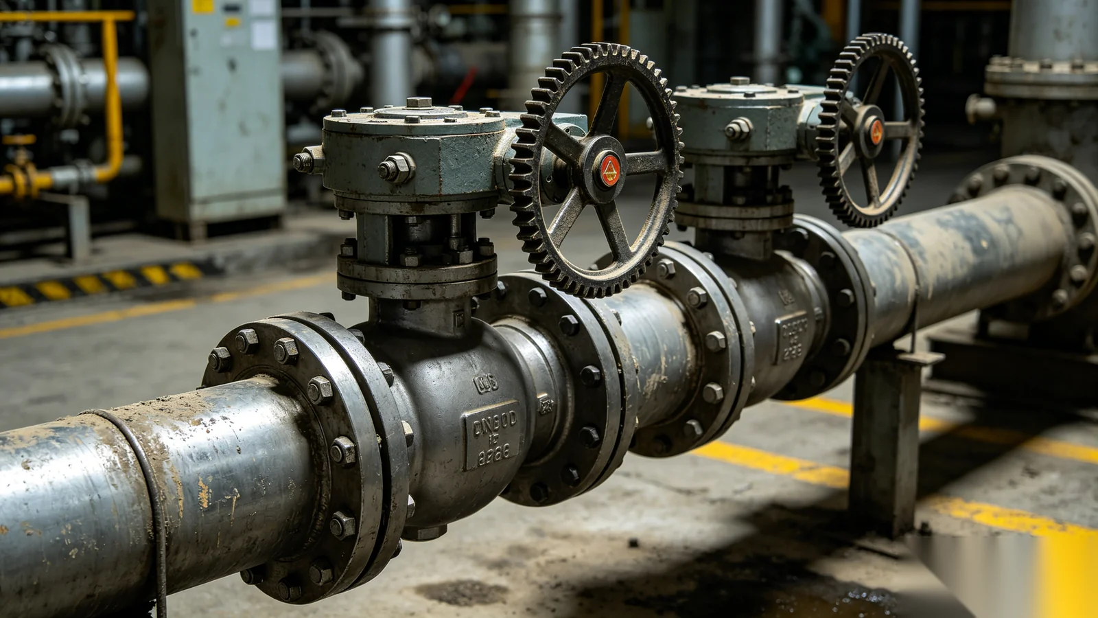 High pressure trunnion ball valve with heavy duty gear operator at an energy facility