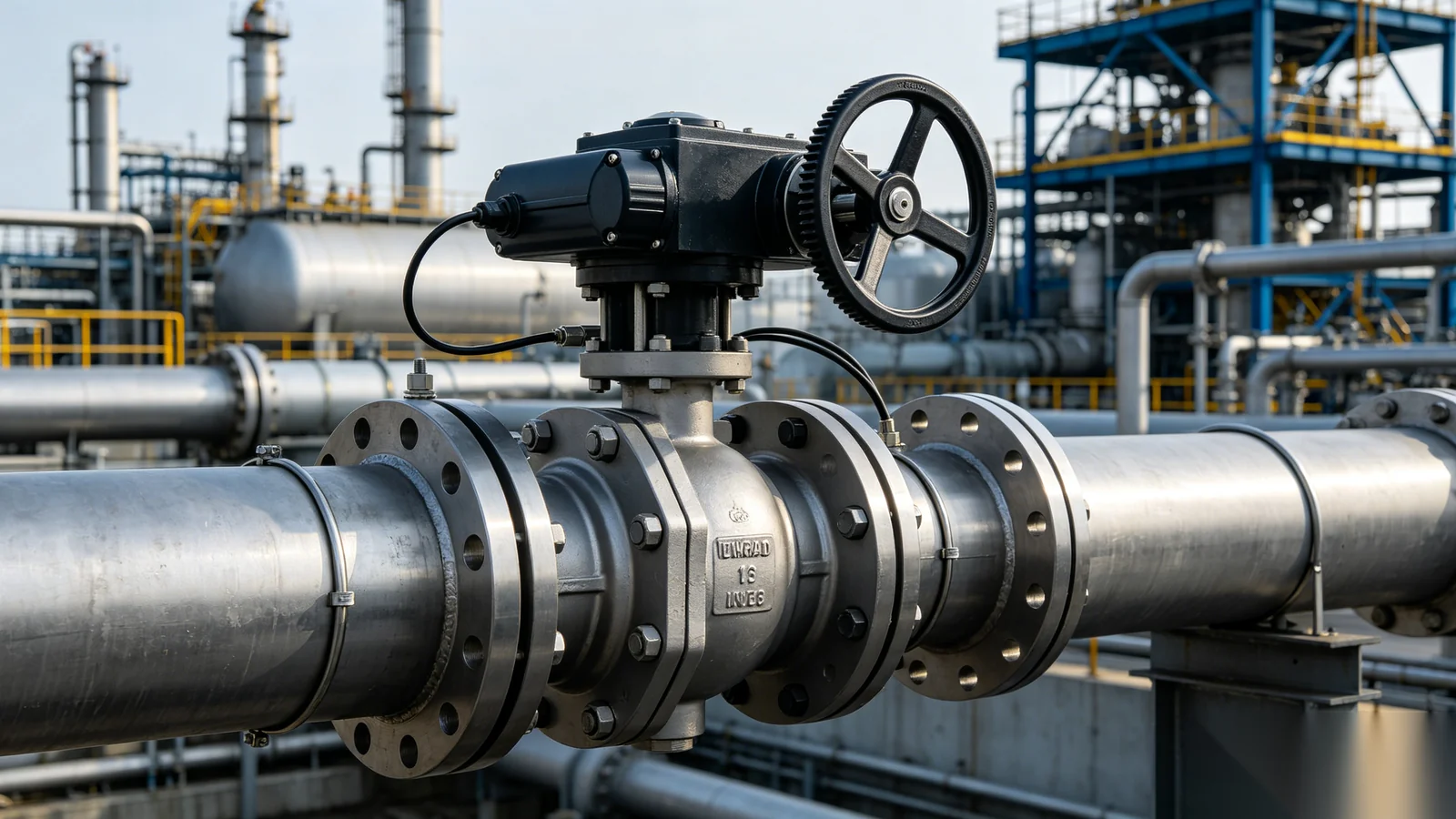 Ball valves with gear operators across oil and gas, water, and power plant installations