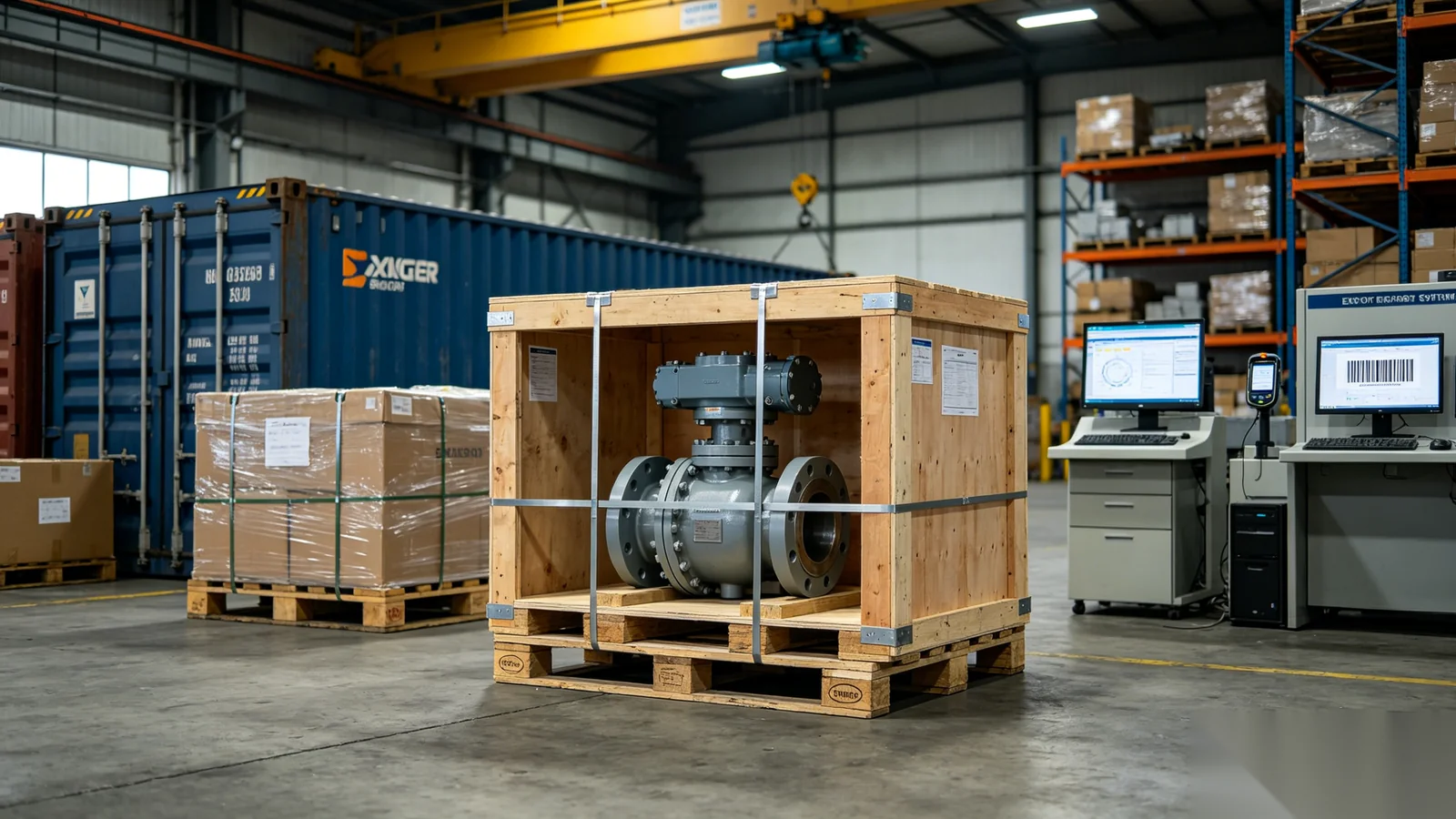 Export packaging and international logistics for valve gear operator manufacturing