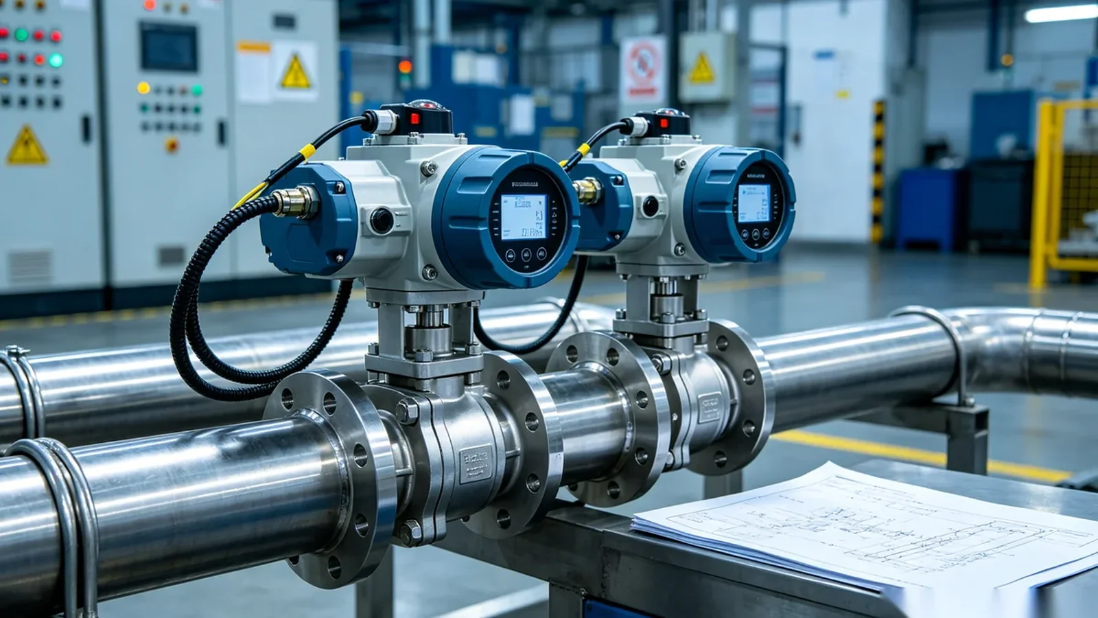 Smart factory with automated valve networks and Industry 4.0 control infrastructure