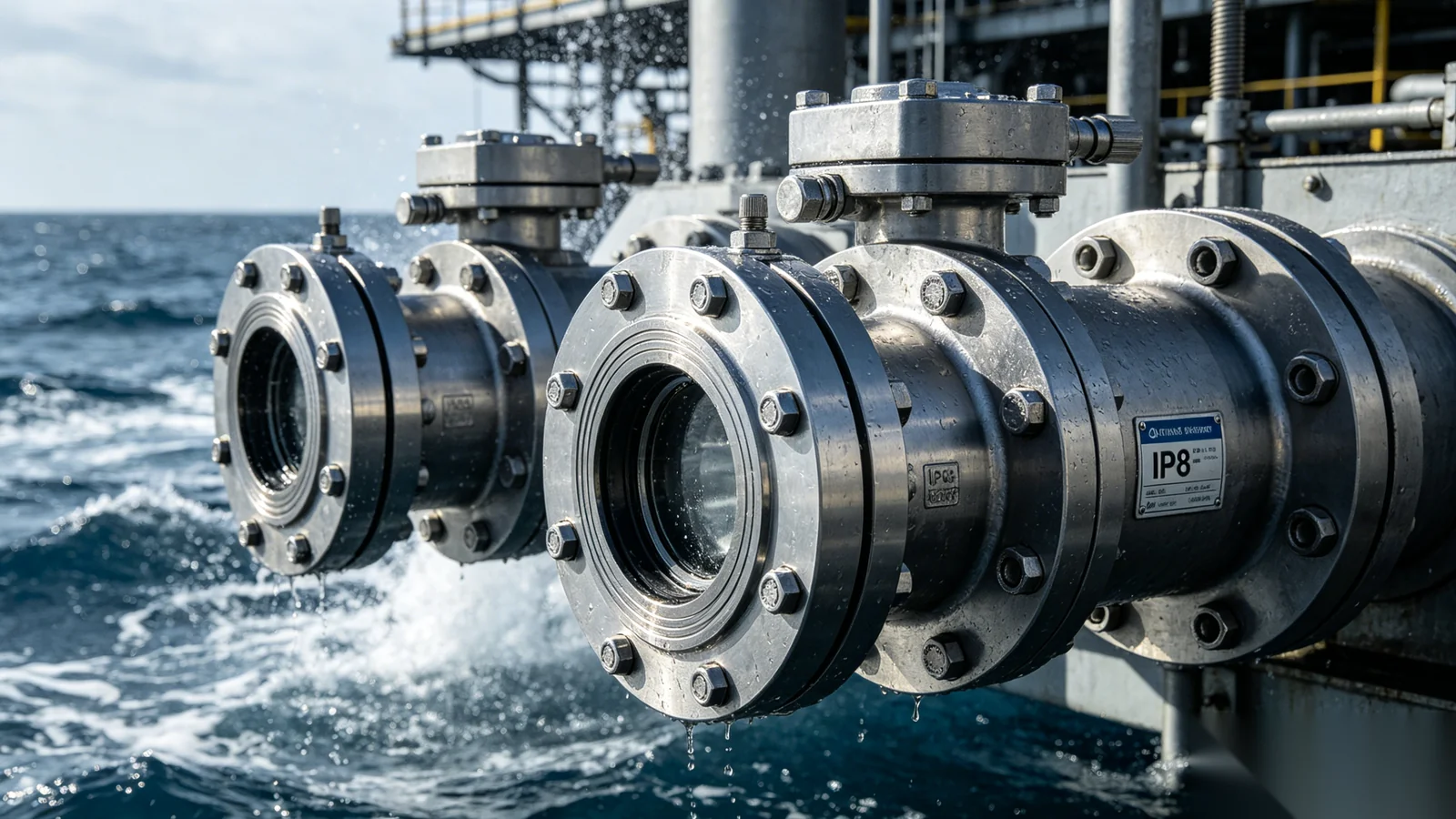 Corrosion-resistant sealed gear operator with IP-rated enclosure for offshore marine valve