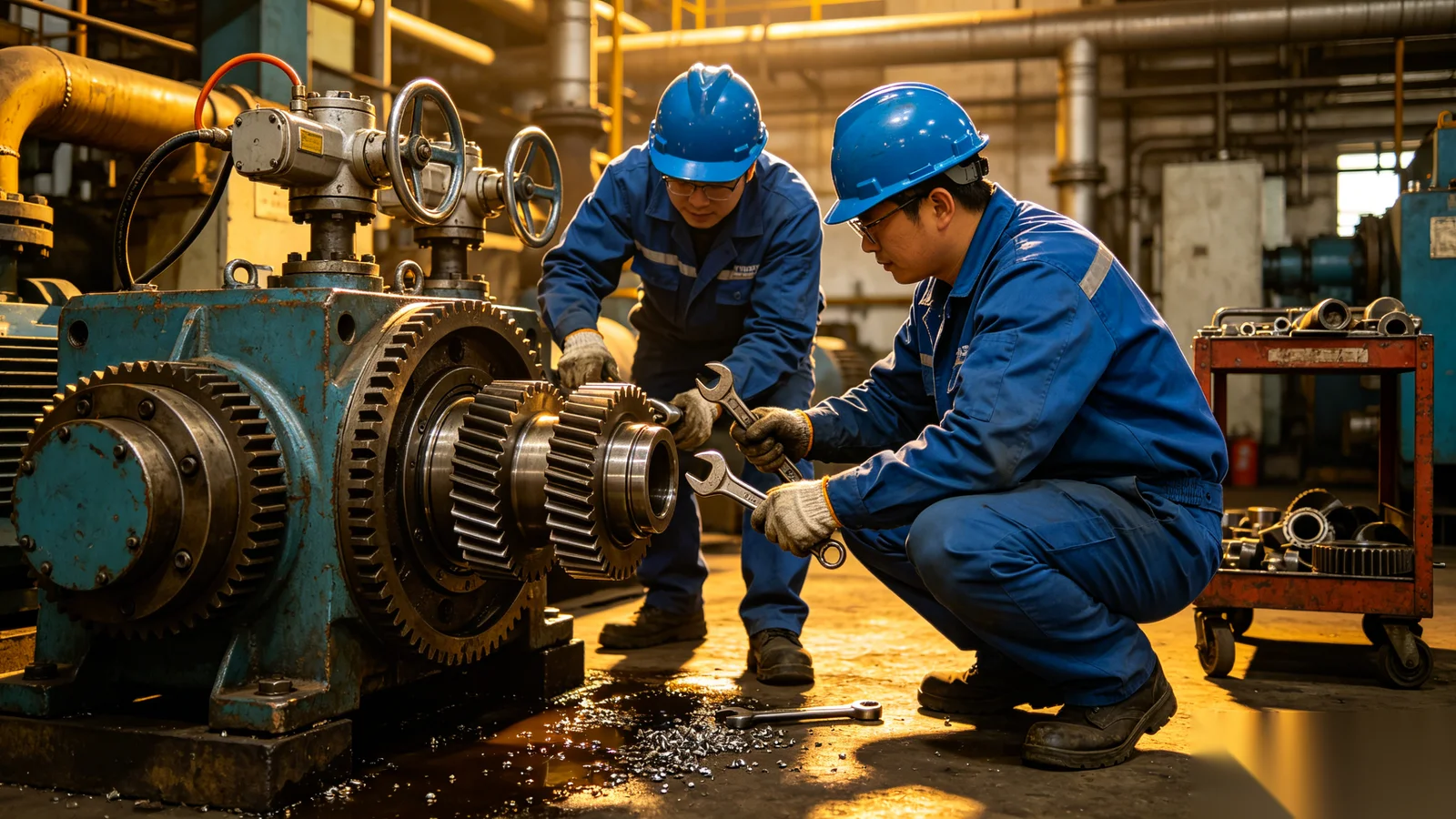 Maintenance and troubleshooting support for valve gearboxes in industrial service