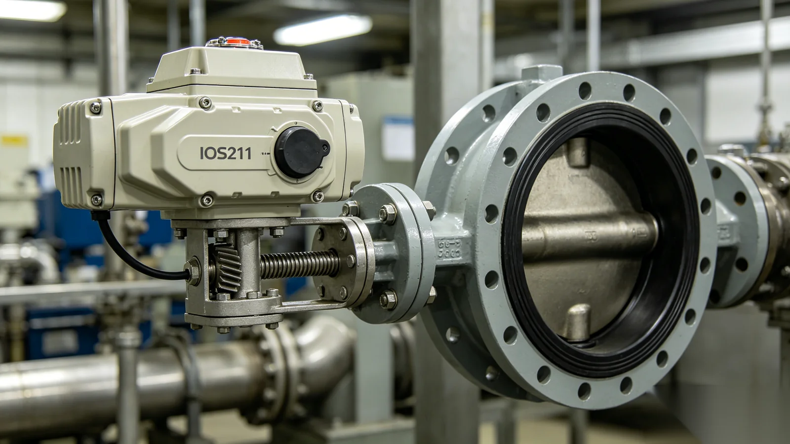 Electric actuator mounted on ISO5211 flange interface for valve automation